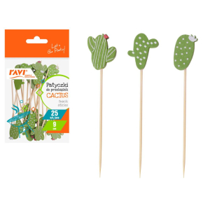 Patyczki do przekąsek CACTUS 25 sztuk 9cm RAVI